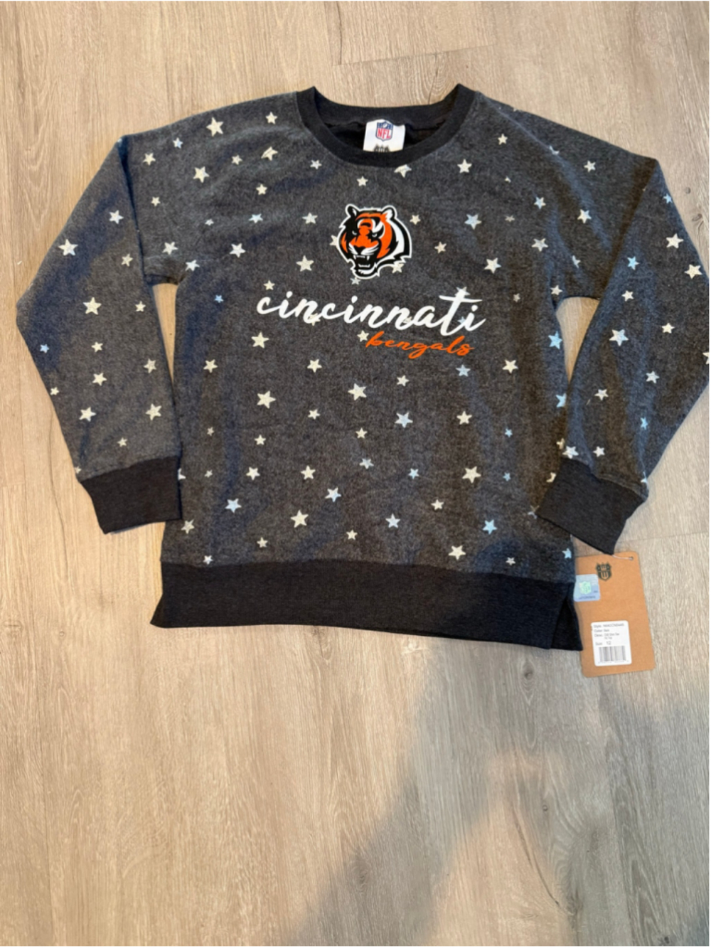 Girls Wes and Willy Cincinnati Bengals Sweatshirt Size 12 Black White